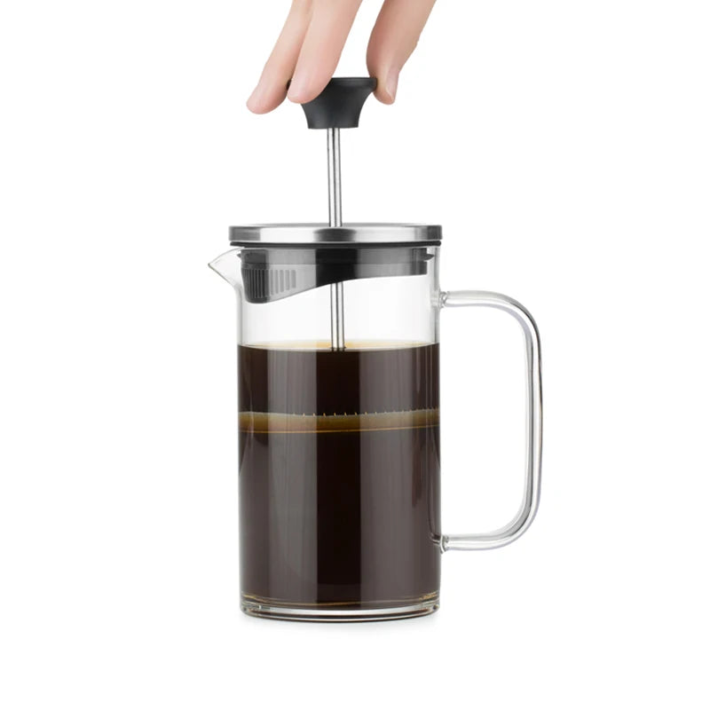SAMADOYO Coffee Household Borosilikat Glass Press French Coffee Pot Press Coffee Maker With Stainless Steel Cap
