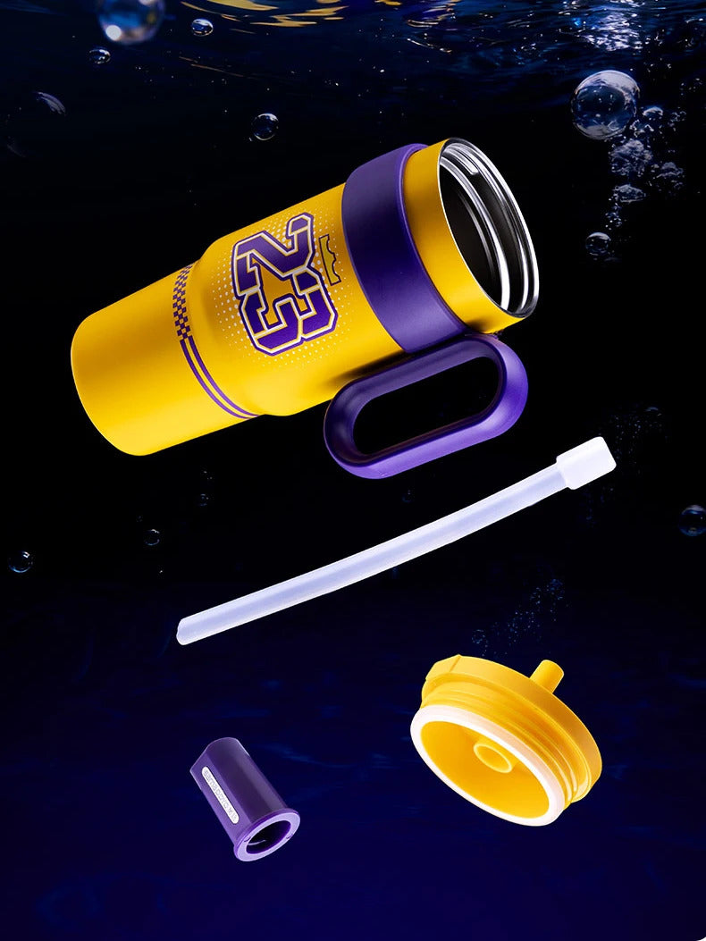 Basketball-Themed Print Tumbler, 316L Stainless Steel Double-Walled Vacuum Insulated Cup, 700ml