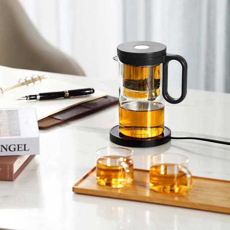 Samadoyo - Integrated Glass Teapot with One-Touch Tea Strainer, Heat-Resistant (500ml/700ml)