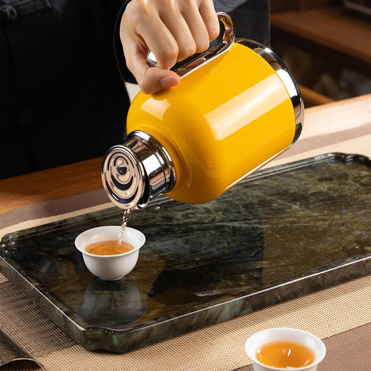 SAMADOYO-316 Stainless Steel Teapot, Insulated Tea & Coffee Brewer with Built-in Filter, 600ml