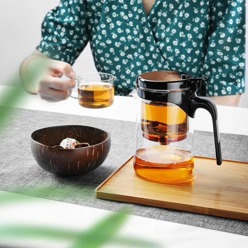 Samadoyo - Integrated Teapot with One-Touch Strainer, Heat-Resistant Glass (500ml/700ml)