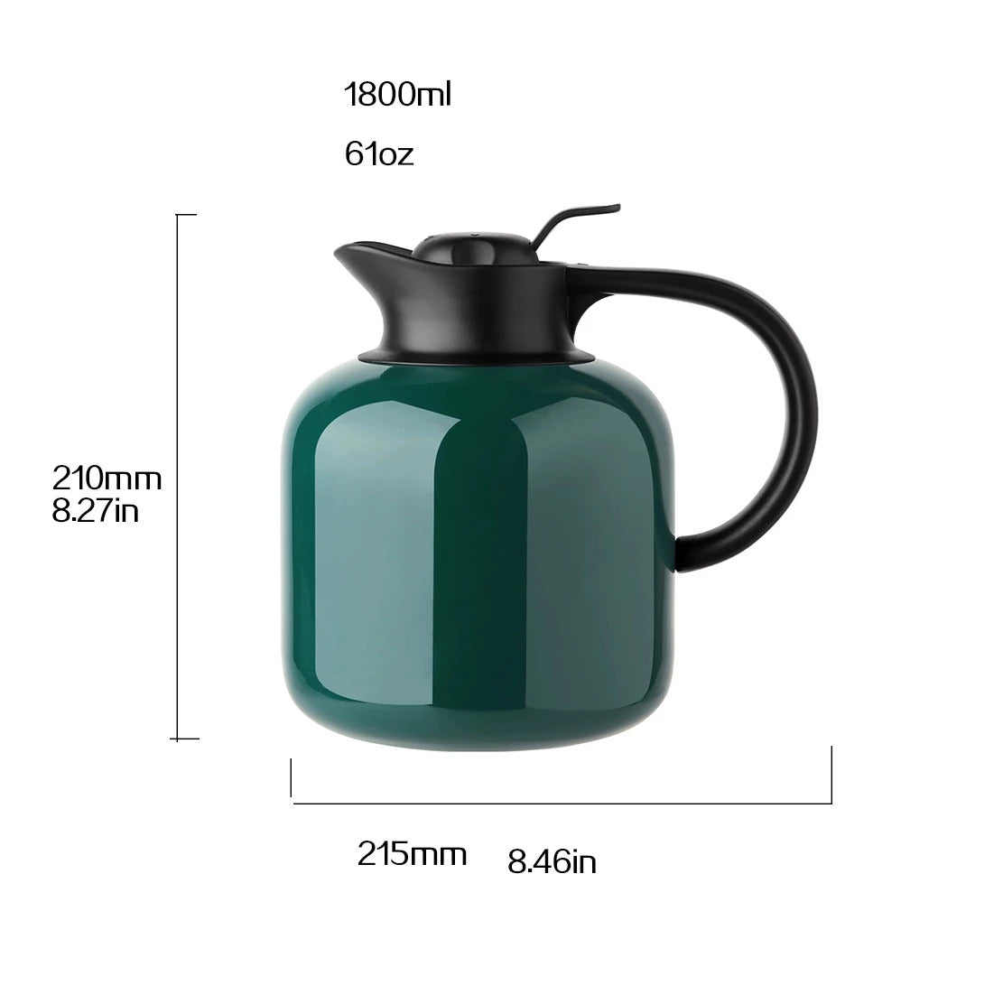 61oz Double-Wall Vacuum Insulated Stainless Steel Thermos – Retro Classic Water Bottle for Camping/Office, 24H Hot/Cold Retentio
