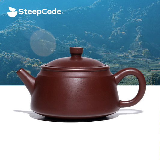 SteepCode Yixing „Atmende Teekanne“ – 200 ml Zhu Ni Ton-Meisterwerk, Kunsthandwerkliche Teekanne, Zisha-Teekanne