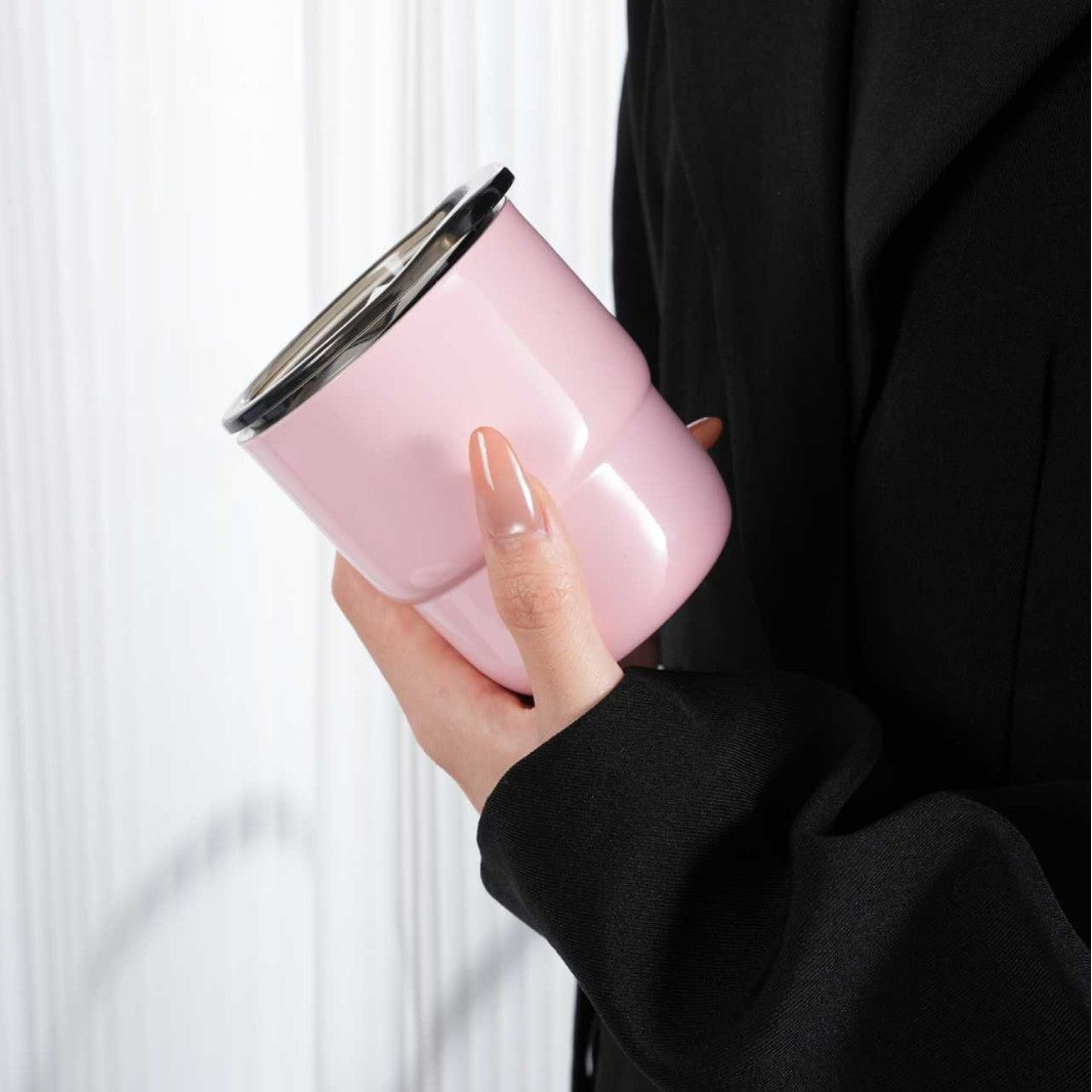 Glossy Fashionable Colors 304 Stainless Steel Double-Wall Vacuum Insulated Coffee Tumbler with Lid - 255ml, Portable Travel Mug for Hot & Cold Beverages