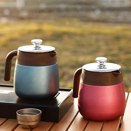 316 Stainless Steel Double-Wall Vacuum Insulated Teapot with Filter, 700ml