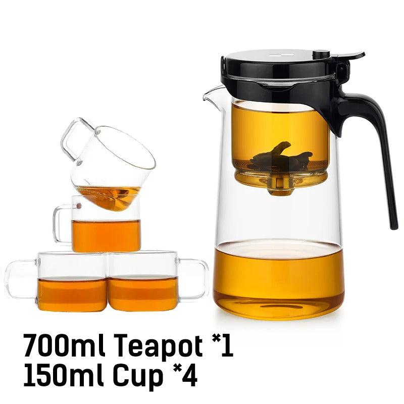 Samadoyo - Integrated Teapot with One-Touch Strainer, Heat-Resistant Glass (500ml/700ml)