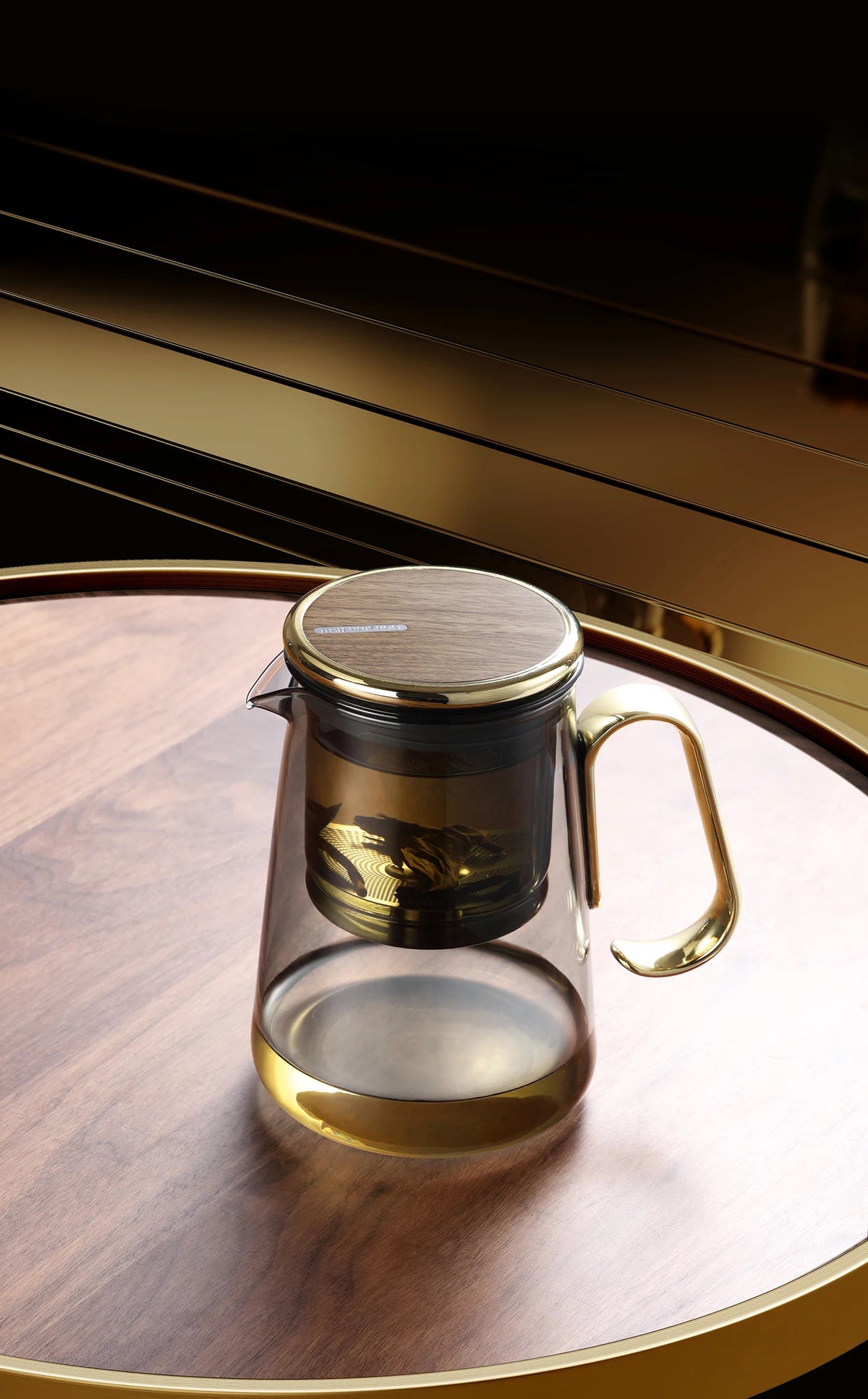Bonston-Integrated Glass Teapot with One-Touch Tea Strainer, Heat-Resistant glassTeapots, 700ml (23.67oz)