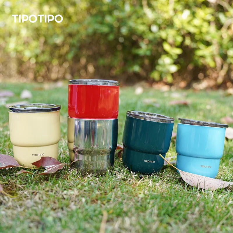 Glossy Fashionable Colors 304 Stainless Steel Double-Wall Vacuum Insulated Coffee Tumbler with Lid - 255ml, Portable Travel Mug for Hot & Cold Beverages