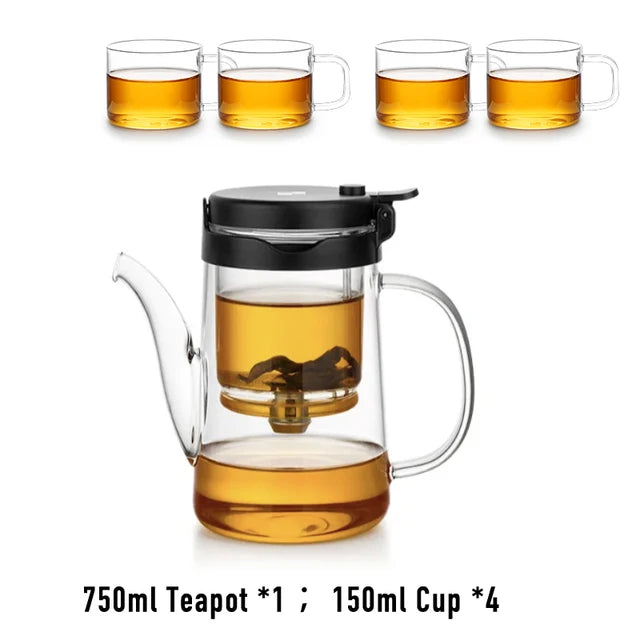SAMADOYO élégante tasse isolation séparation bulle théière en verre résistant à la chaleur théière simple filtre tasse à thé