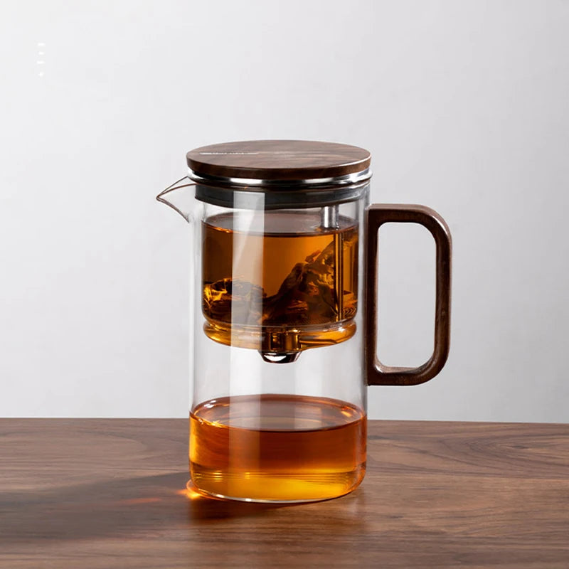 SAMADOYO Elegante Tasse Isolierung Trennung Blase Teekanne Hitzebeständige Glasteekanne Einfache Filterteetasse 500ml