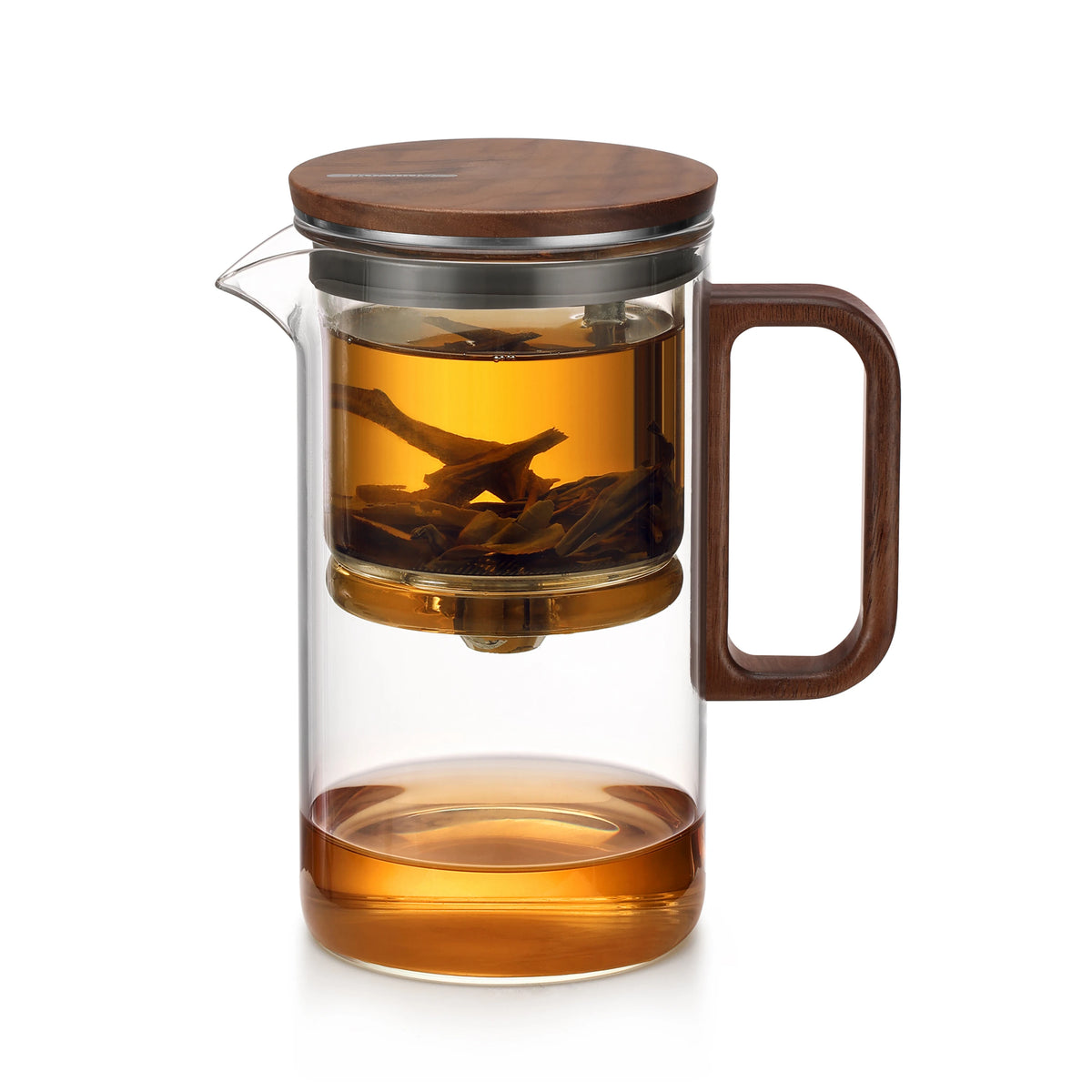 SAMADOYO Elegante Tasse Isolierung Trennung Blase Teekanne Hitzebeständige Glasteekanne Einfache Filterteetasse 500ml