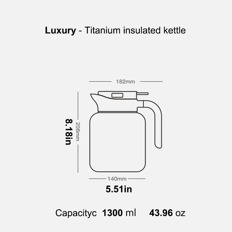 Samadoyo Luxury Tea Pot Titanium Inner Tank Insulation Pot 1300ml