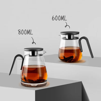 Samadoyo - Glass Teapot Set with Aluminum Lid, Filter, Four Standards, Durable, Heat Capacity, 600ml, 800ml
