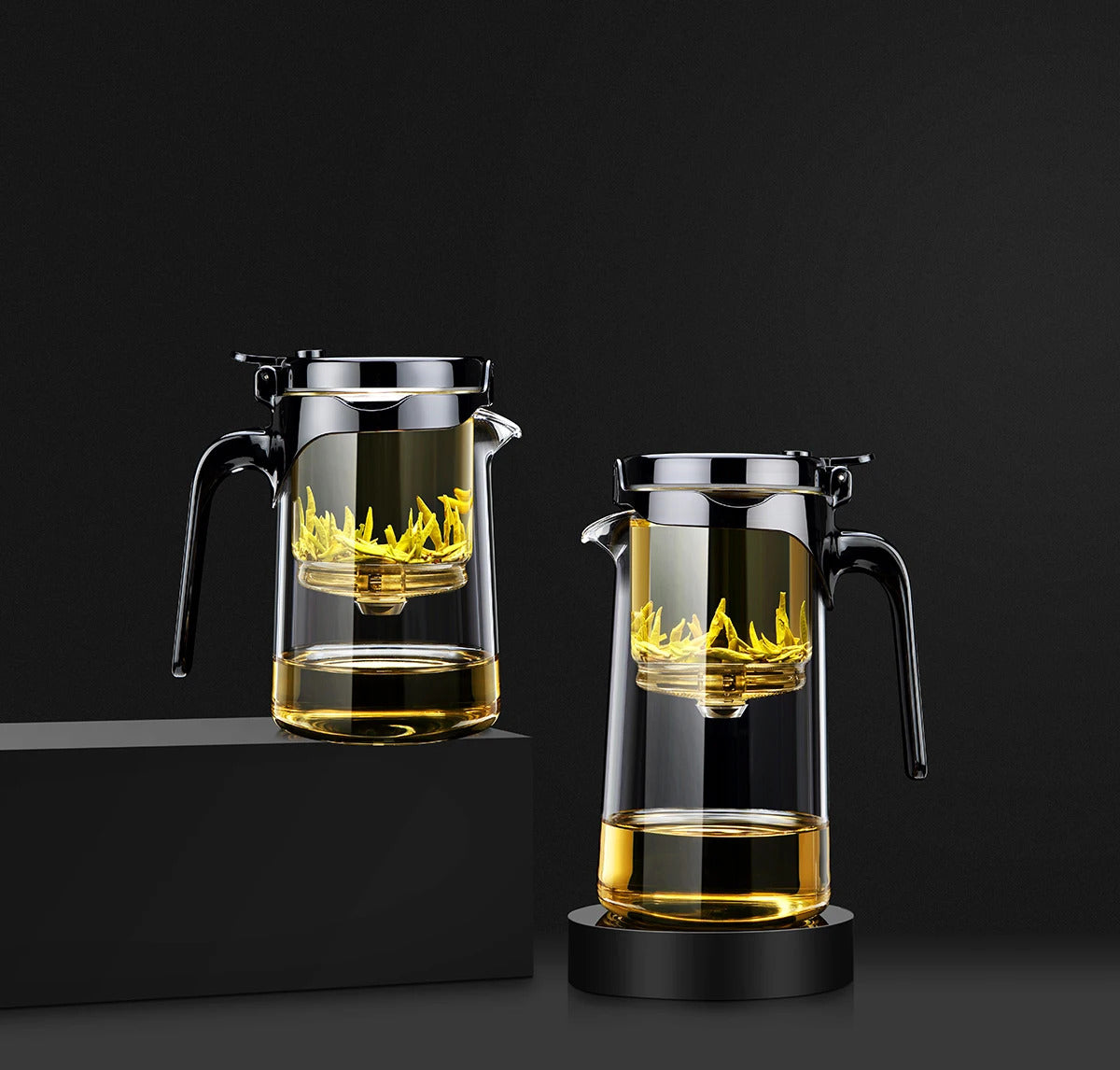 Samadoyo - Integrated Teapot with One-Touch Strainer, Heat-Resistant Glass (500ml/700ml)