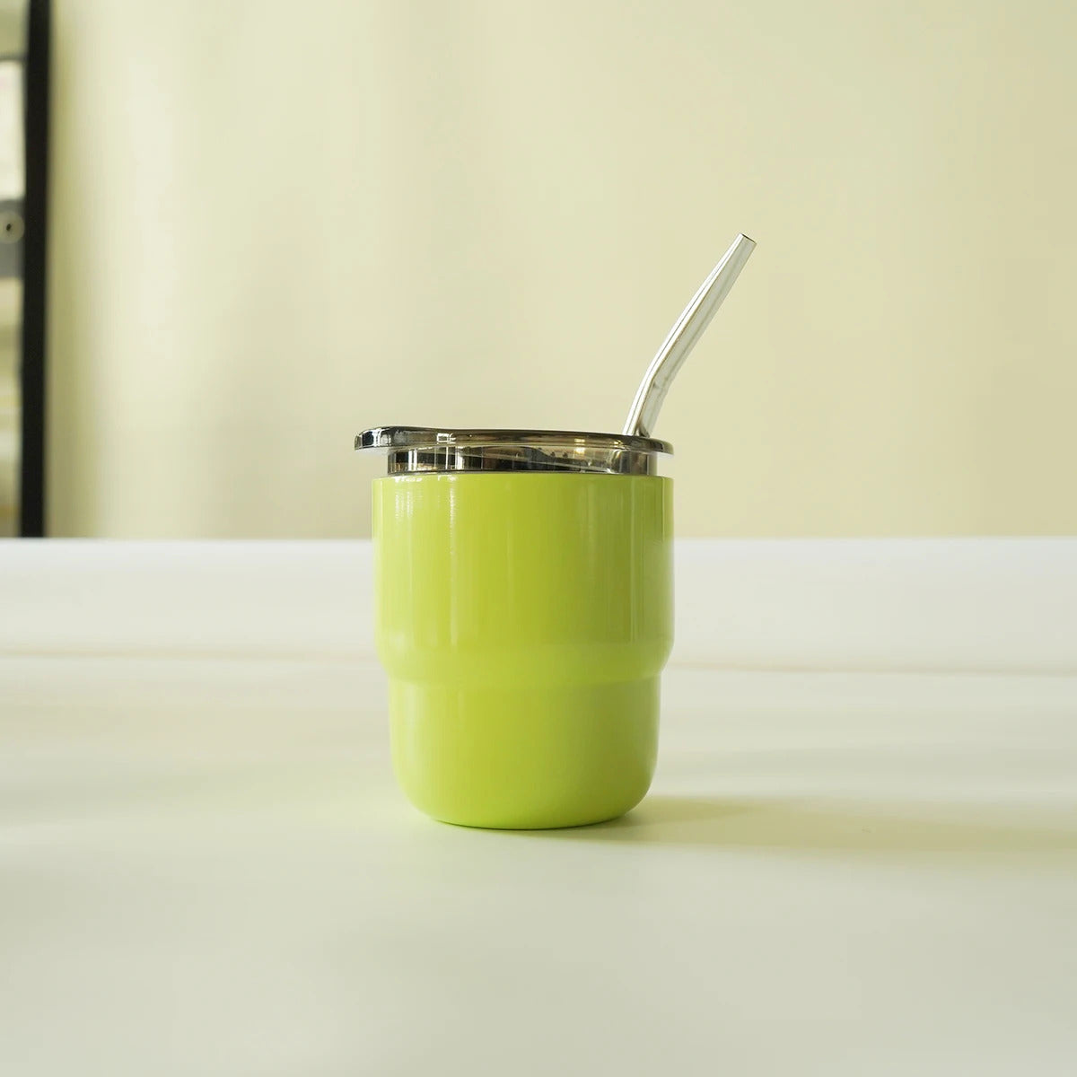 304 Stainless Steel Double-Wall Vacuum Insulated Cup, Coffee Mug, Yerba Mate Cup with Straw, 255ml