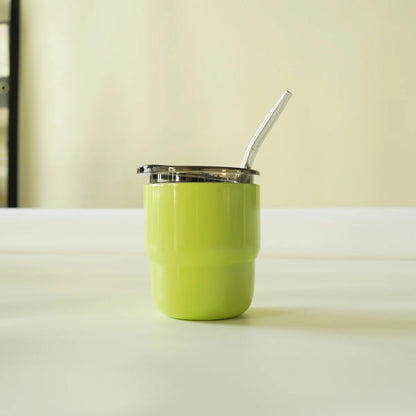 304 Stainless Steel Double-Wall Vacuum Insulated Cup, Coffee Mug, Yerba Mate Cup with Straw, 255ml