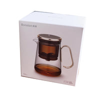 Bonston-Integrated Glass Teapot with One-Touch Tea Strainer, Heat-Resistant glassTeapots, 700ml (23.67oz)