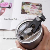 Artistic Vacuum Tumbler – 304 Stainless Steel, Double-Wall Ice Cold Cup w/ Straw & Sip Lid, for Coffee, Beer & Travel