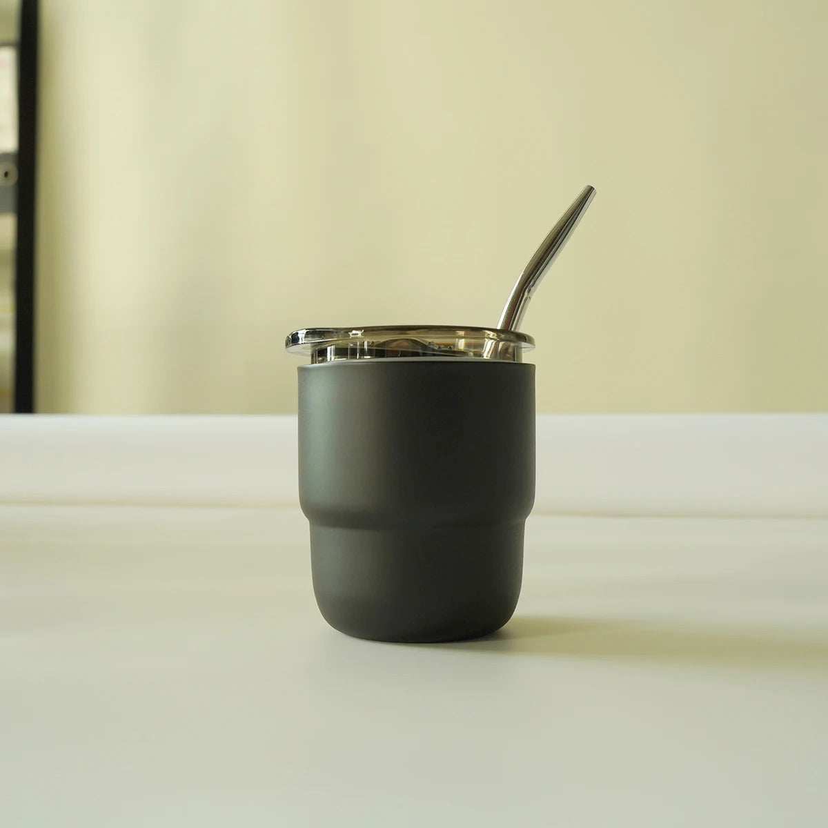 304 Stainless Steel Double-Wall Vacuum Insulated Cup, Coffee Mug, Yerba Mate Cup with Straw, 255ml