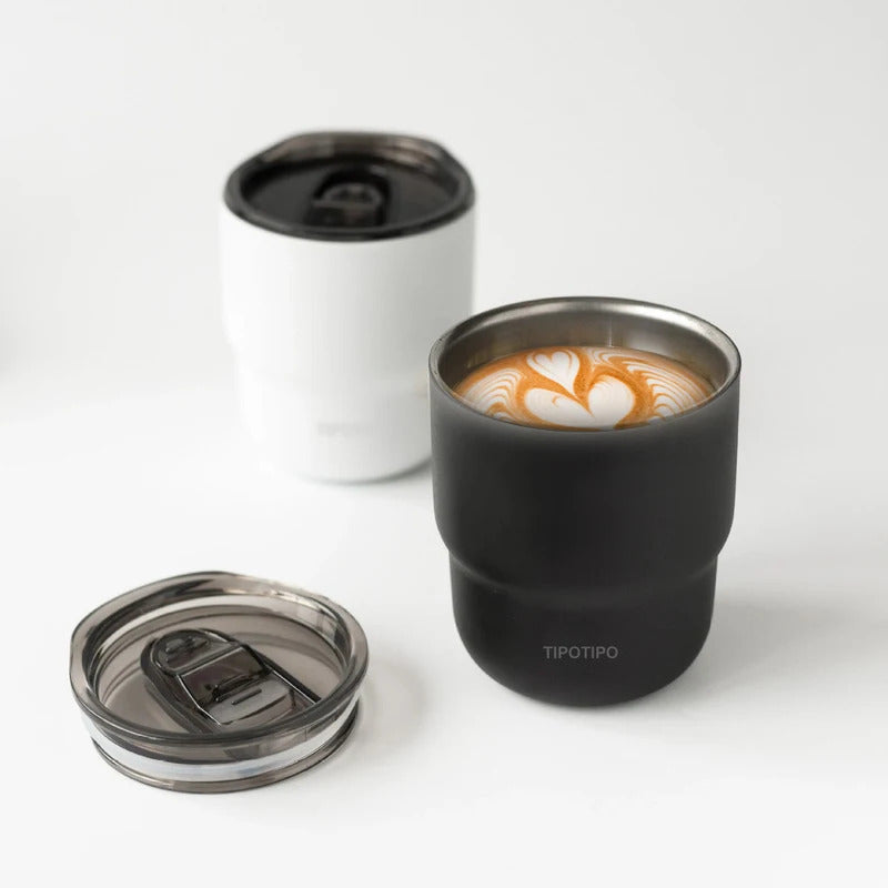 Glossy Fashionable Colors 304 Stainless Steel Double-Wall Vacuum Insulated Coffee Tumbler with Lid - 255ml, Portable Travel Mug for Hot & Cold Beverages