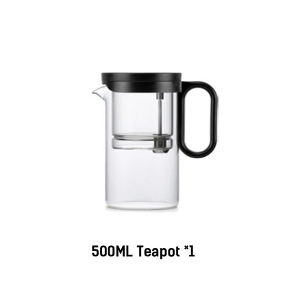 Samadoyo - Integrated Glass Teapot with One-Touch Tea Strainer, Heat-Resistant (500ml/700ml)