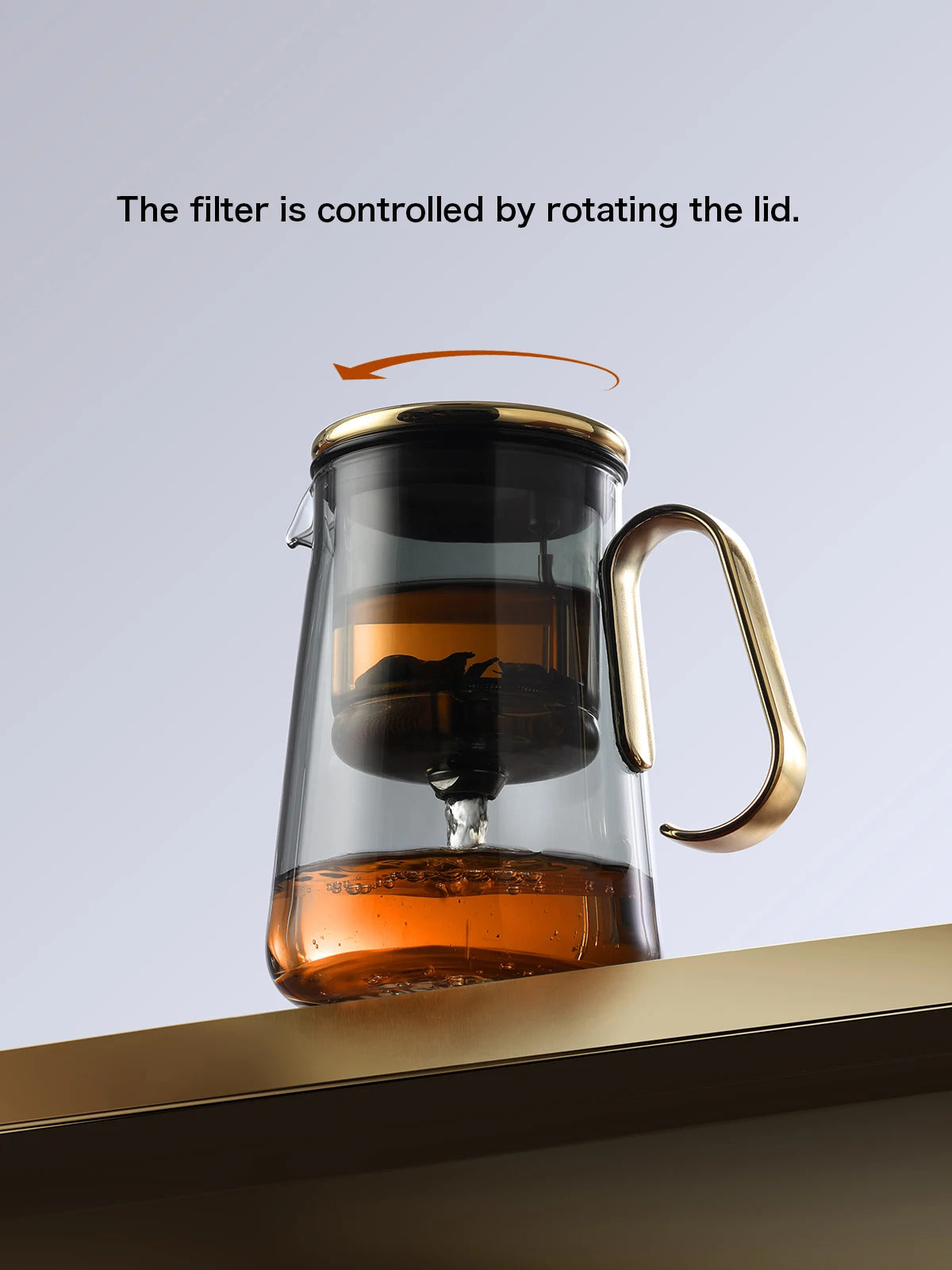 Bonston-Integrated Glass Teapot with One-Touch Tea Strainer, Heat-Resistant glassTeapots, 700ml (23.67oz)