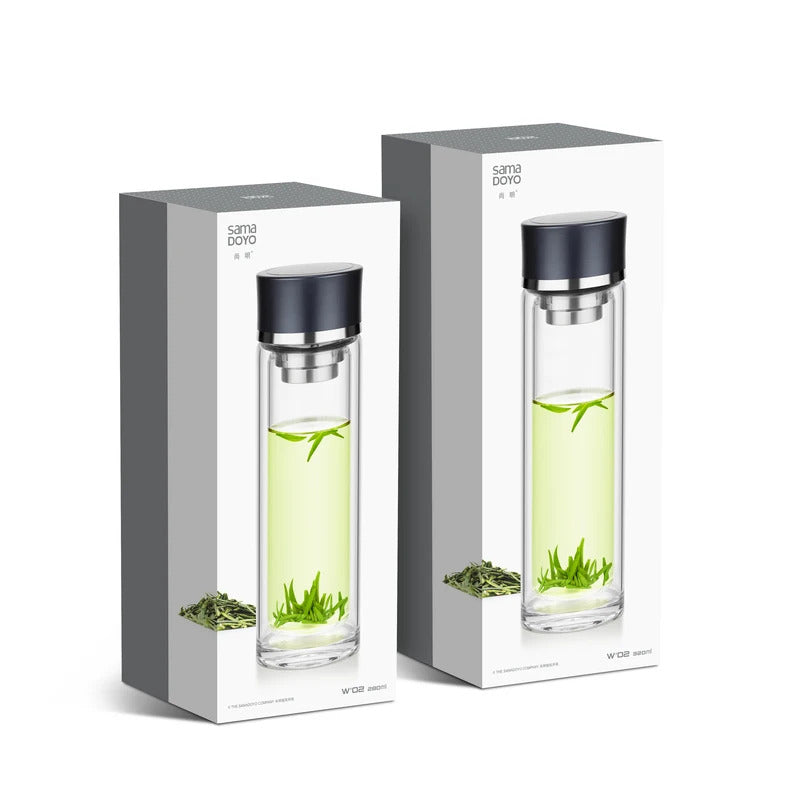 Samadoyo-Double-Wall Heat-Resistant Travel Tea Infuser, Tea cup, Leak-Proof & Stylish Design
