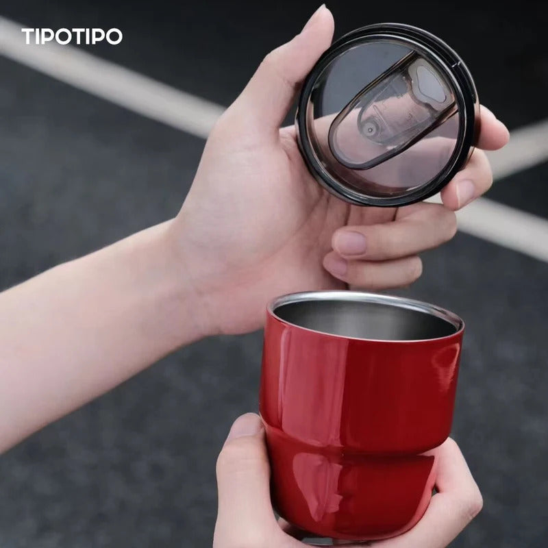Glossy Fashionable Colors 304 Stainless Steel Double-Wall Vacuum Insulated Coffee Tumbler with Lid - 255ml, Portable Travel Mug for Hot & Cold Beverages