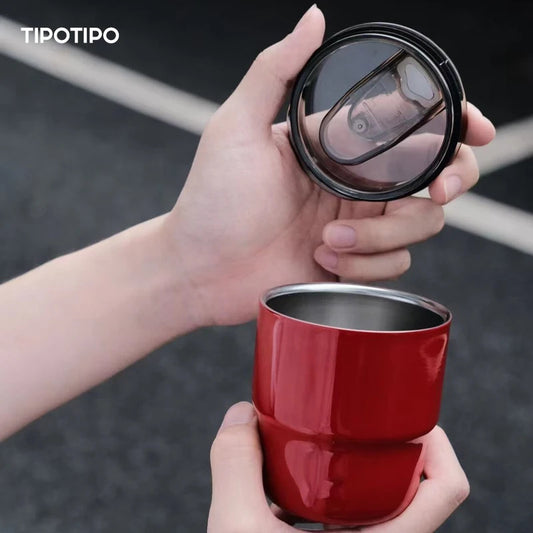Glossy Fashionable Colors 304 Stainless Steel Double-Wall Vacuum Insulated Coffee Tumbler with Lid - 255ml, Portable Travel Mug for Hot & Cold Beverages