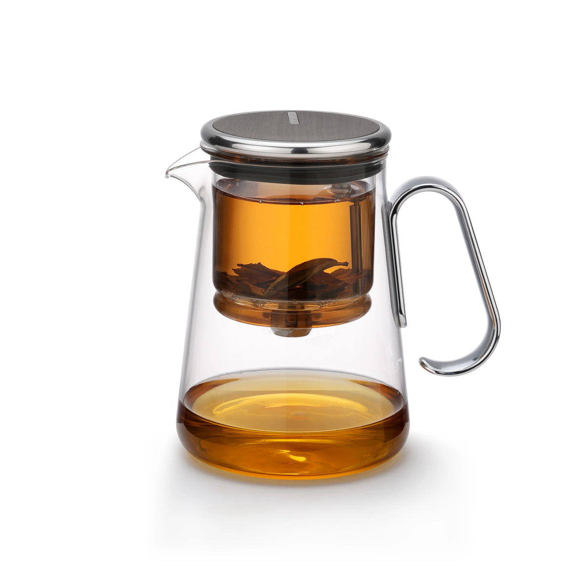 Bonston-Integrated Glass Teapot with One-Touch Tea Strainer, Heat-Resistant glassTeapots, 700ml (23.67oz)