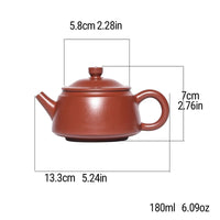 SteepCode Yixing "Breathing Teapot" – 180ml Supreme-Grade Vermilion Clay Masterpiece, Artisan Teapot, Zisha Teapot