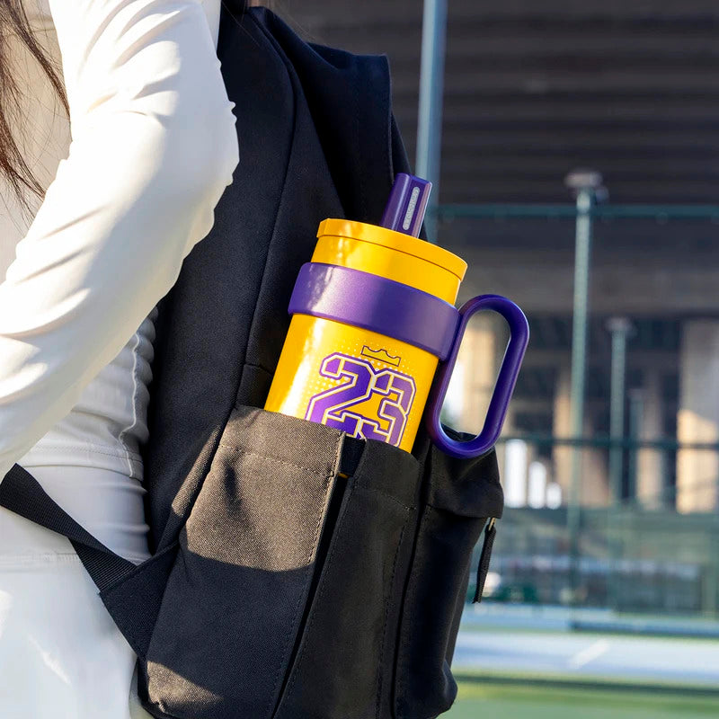 Basketball-Themed Print Tumbler, 316L Stainless Steel Double-Walled Vacuum Insulated Cup, 700ml