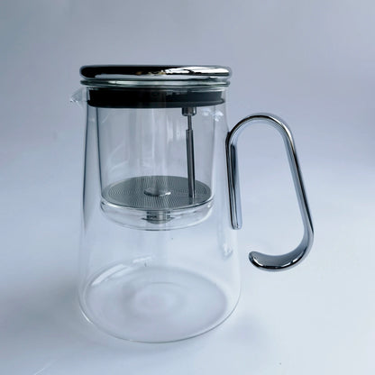 Bonston-Integrated Glass Teapot with One-Touch Tea Strainer, Heat-Resistant glassTeapots, 700ml (23.67oz)