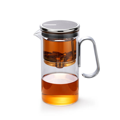 SAMADOYO Heat-Resistant Glass Teapot 580ml with Tea Strainer, Tea-Water Separation Pot