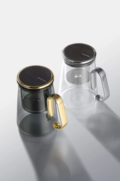 Bonston-Integrated Glass Teapot with One-Touch Tea Strainer, Heat-Resistant glassTeapots, 700ml (23.67oz)