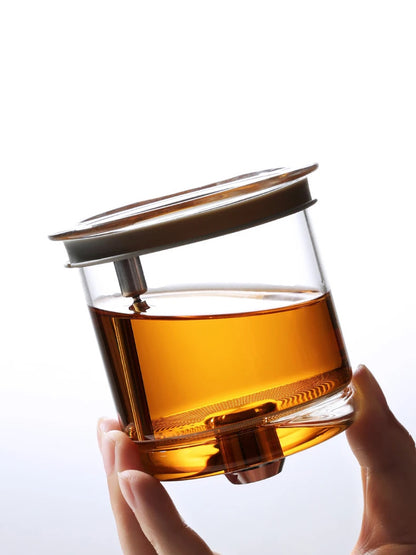 SAMADOYO Heat-Resistant Glass Teapot 580ml with Tea Strainer, Tea-Water Separation Pot