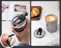 Artistic Vacuum Tumbler – 304 Stainless Steel, Double-Wall Ice Cold Cup w/ Straw & Sip Lid, for Coffee, Beer & Travel