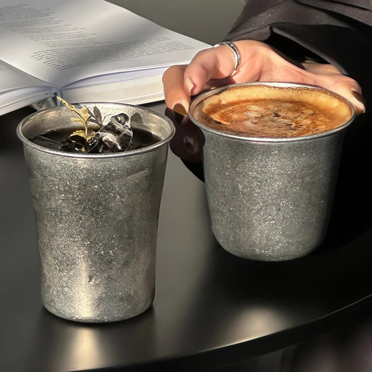2PCS Artistic Snowflake Stainless Steel Tumbler – Dual-Size, Freezer-Friendly, for Iced Drinks & Cocktails (304 Steel)