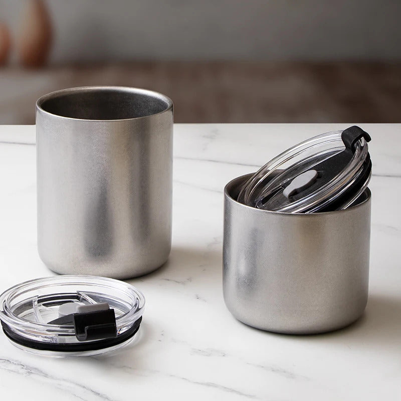 Artistic Vacuum Tumbler – 304 Stainless Steel, Double-Wall Ice Cold Cup w/ Straw & Sip Lid, for Coffee, Beer & Travel