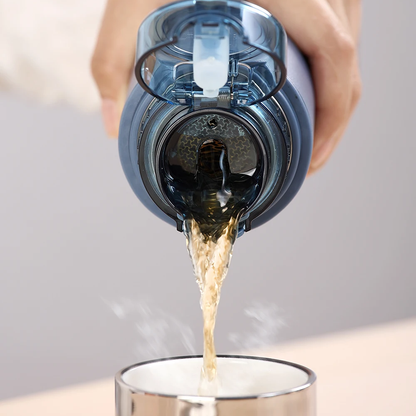Samadoyo doppellagiger, vakuumisolierter Edelstahlbecher, Teebecher mit Filtersieb, tragbarer Wasserbecher, 400 ml 