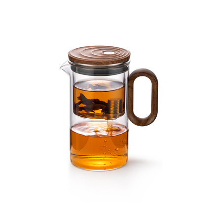 Magnetic Glass Teapot, Wood-Grain Lid, 17 or 27 oz