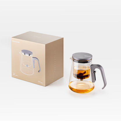 Magnetic Glass Teapot with Aluminum Lid, 27 oz