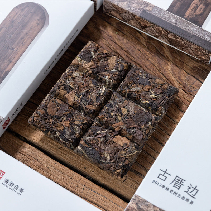 Gucuo Bian 2013 Mini-Brick White Tea - Ancient Arbor Shou Mei with Jujube & Bamboo Leaf Aroma (300g)