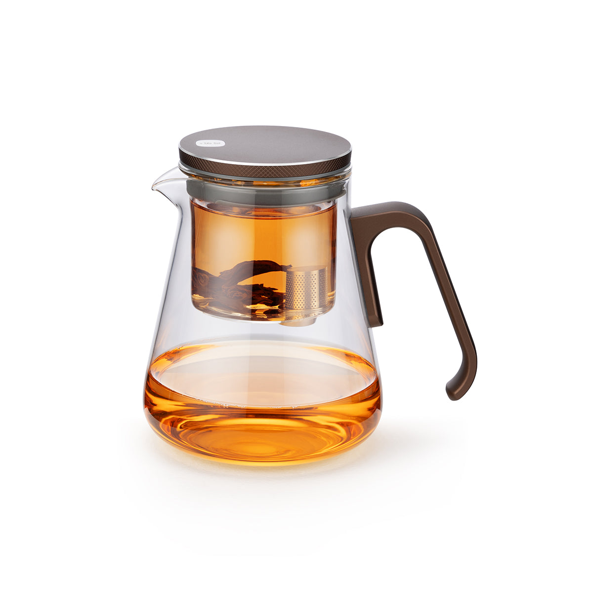 Magnetic Glass Teapot, Wood-Grain Lid, 3 Colors, 27 oz