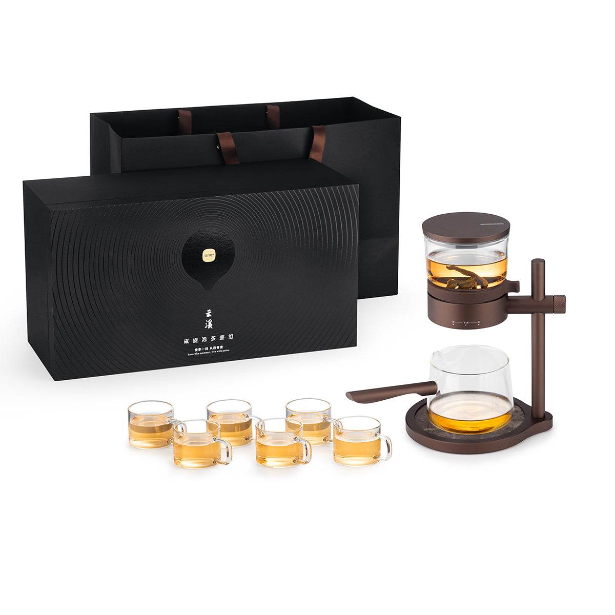 Tea Brewing Gift Set, Detachable Teapot and 6 Glass Cups