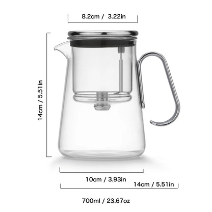 Bonston-Integrated Teapot with Glass Filter, Tea Maker, Premium Gift Box, 700ml (23.67oz)