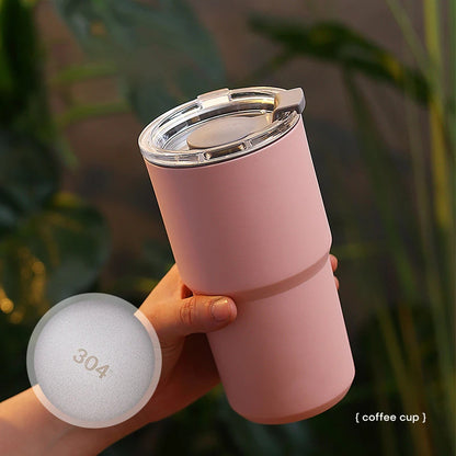TIPOTIPO - Double layer 304 stainless steel vacuum cup, juice cup, with lid, insulated cup 460ml/560ml