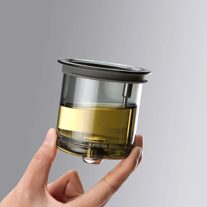 Bonston-Integrated Glass Teapot with One-Touch Tea Strainer, Heat-Resistant glassTeapots, 700ml (23.67oz)