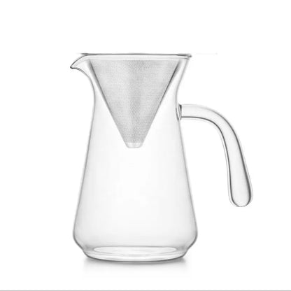 SAMADOYO Coffee Sharing Pot Portable Coffee Drip Set Travel Coffee Tool with Filter Coffee Pot Glass Coffee Pot