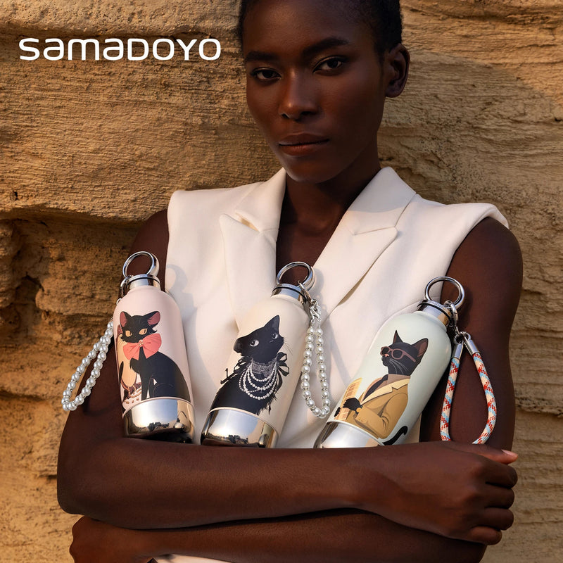 SAMADOYO-6 Hour Insulated Glass with Straw and Cup | Fashionable and unique 360ml